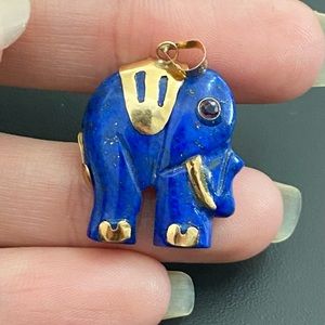 Lapis Lazuli 14k Elphant Pendant